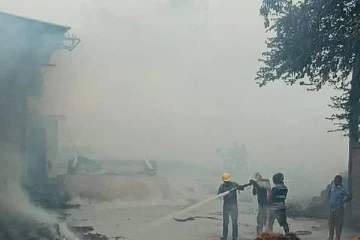 திடீரென பற்றிய தீயினால் தும்பு தொழிற்சாலை எரிந்து நாசம்