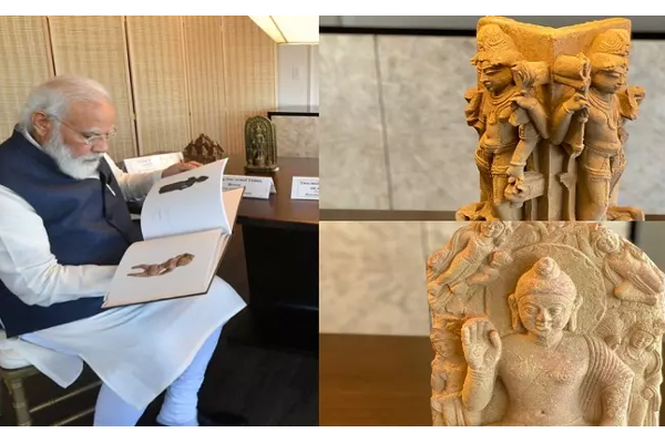 அமெரிக்காவில் மீட்கப்பட்ட 157 இந்திய புராதன சின்னங்களுடன் நாடு திரும்புகிறார் பிரதமர் மோடி! | World India