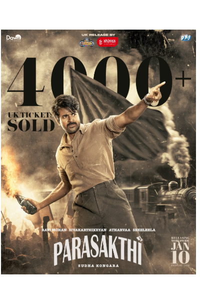 UK-வில் பராசக்தி படம் எவ்வளவு டிக்கெட் விற்பனையாகியுள்ளது தெரியுமா? இதோ பாருங்க | Parasakthi Uk Pre Booking Tickets Sold UK-வில் பராசக்தி படம் எவ்வளவு டிக்கெட் விற்பனையாகியுள்ளது தெரியுமா? இதோ பாருங்க | Parasakthi Uk Pre Booking Tickets Sold