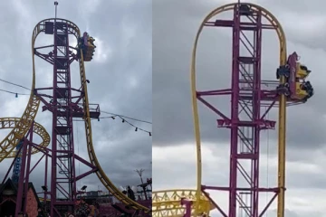 70 அடி உயரத்தில் நின்ற ரோலர் கோஸ்டர்