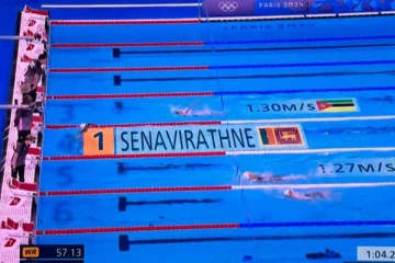 பாரிஸ் ஒலிம்பிக் நீச்சல் போட்டியில் முதலிடம் பெற்ற இலங்கை பெண்