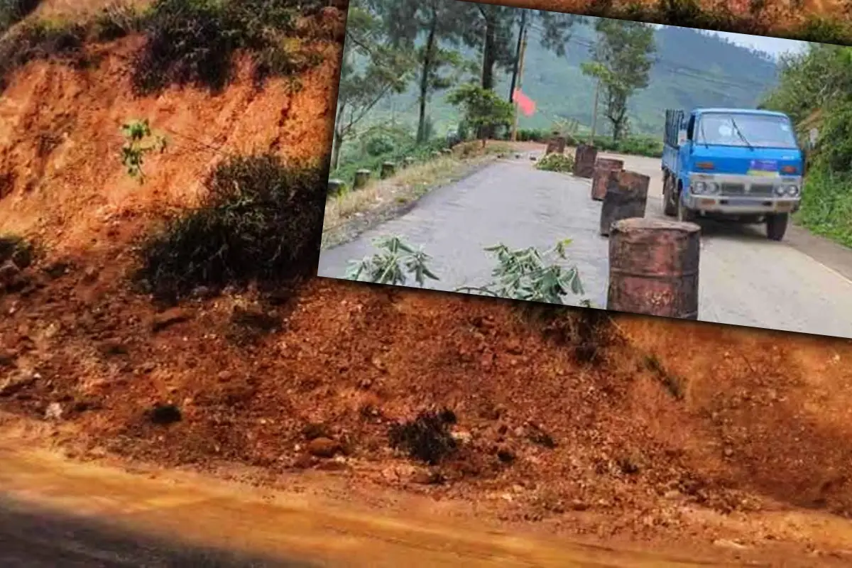 தாழிறங்கும் அபாயத்தில் ஹட்டன் - கொழும்பு பிரதான வீதி | Hatton Colombo Road Restricted After Heavy Rains
