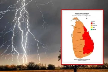 நாட்டின் பல பகுதிகளுக்கு மின்னல் தாக்கம் தொடர்பில் எச்சரிக்கை