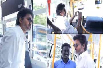 பேருந்தில் பயணம் செய்த விஜய்! வைரலாகும் காணொளி