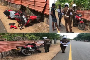 வரணியில் மோட்டார் சைக்கிள் விபத்து - இருவர் படுகாயம்