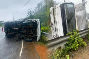 நுவரெலியாவில் நடுவீதியில் லொறி கவிழ்ந்து விபத்து