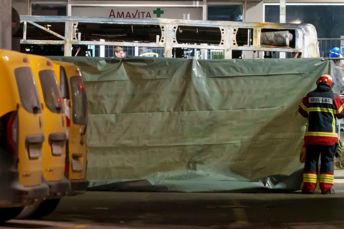 சுவிட்சர்லாந்து திடீரென தீப்பற்றி எரிந்த பேருந்து ; 06 பேர் உயிரிழப்பு | Bus Suddenly Catches Fire In Switzerland 6 Dead