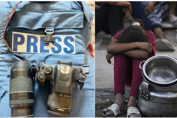 உணவுக்காக கேமராவை விற்கும் பத்திரிகையாளர் ; காஸாவை வாட்டும் கடும் பஞ்சம்