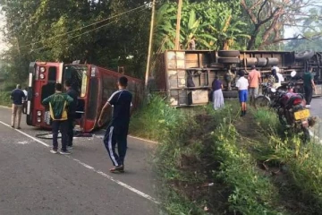 மொனராகலை பேருந்து விபத்தில் மாணவர்கள் உட்பட 34 பேர் படுகாயம்