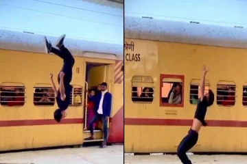 Viral Video: ரயில்வே பிளாட்பாரத்தில் பல்டி அடிக்கும் சாகச வீடியோ!