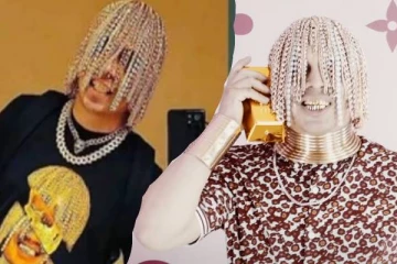 தங்கச் சங்கிலிகளை தலைமுடியாக்கிய பிரபல  பாடகர்! இணையத்தில் வைரல்(old news)