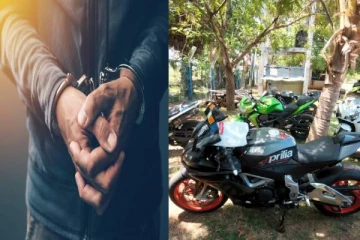 மோட்டார் சைக்கிள்களுடன் 8 இளைஞர்கள் கைது!