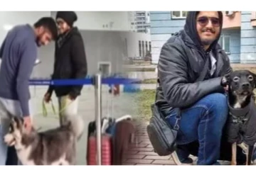 உக்ரைனிலிருந்து தன் செல்ல நாயுடன் இந்தியா வந்திறங்கிய ரி‌ஷப்கவுசிக் - குவியும் பாராட்டு - நெகிழ்ச்சி வீடியோ