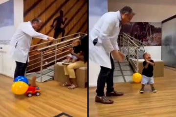 செயற்கை கால் பொருத்தியதும் மகிழ்ச்சியில் துள்ளிக்குதிக்கும் சிறுவன்! நெஞ்சை உருக்கும் காட்சிகள்