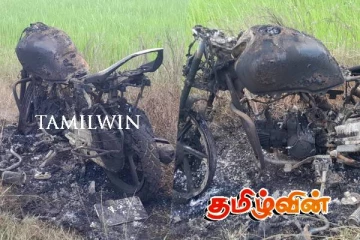 மல்லாவி பகுதியில் மோட்டார் சைக்கிள் ஒன்றிற்கு தீவைப்பு