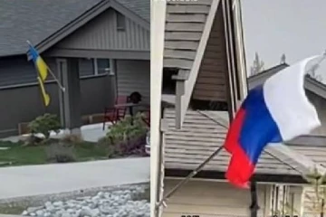 புடினுக்கு ஆதரவு தெரிவித்த கனேடியர்... மொத்த தெருவிலும் பறந்த உக்ரேனிய கொடி!