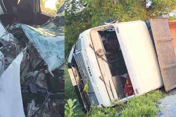 தமிழர் பகுதியில் கோர விபத்து ; காரும் டிப்பரும் மோதியதில் நால்வர் காயம் | Four Injured In Accident In Kilinochchi