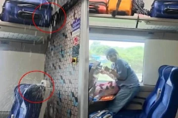 வந்தே பாரத் ரயிலின் உள்ளே கொட்டிய தண்ணீரால் பயணிகள் அவதி.., வைரலாகும் வீடியோ