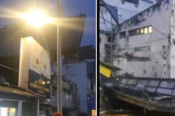 கொழும்பில் சரிந்து வீழ்ந்த விளம்பர பலகை; மக்களுக்கு எச்சரிக்கை