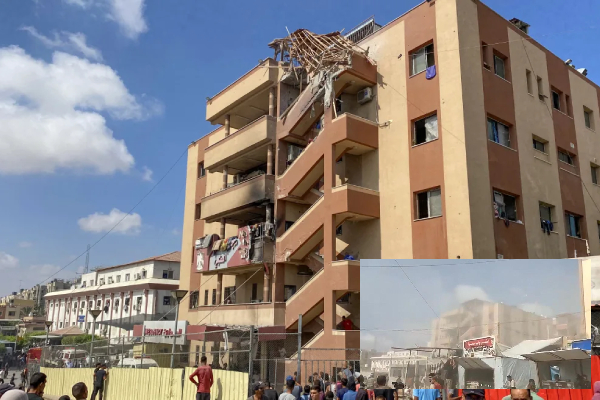 காஸா வைத்தியசாலை மீது இஸ்ரேல் வான்தாக்குதல் | Israeli Airstrike Gaza Hospital Kills 8 Health