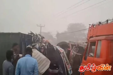 ஓமந்தையில் இரு பாரவூர்திகள் மோதி விபத்து: இருவர் வைத்தியசாலையில் அனுமதி