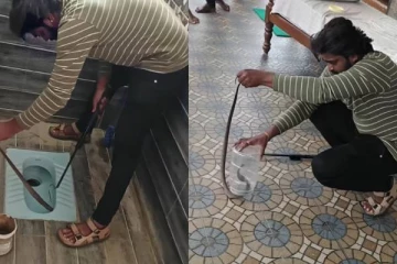 Viral Video: கழிவறையில் மறைந்திருந்த நாகப்பாம்பு! அசால்ட்டாக வெளியில் எடுத்த இளைஞர்