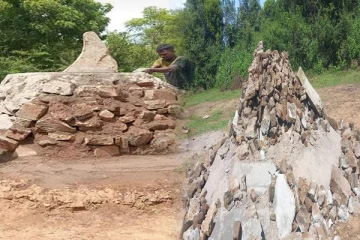 பொலிஸாரால் உடைத்தெறியப்பட்ட தரவை மாவீரர்களின் தூபி (Photos)