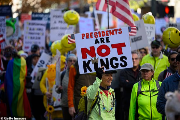 chaos on protest of no kings day in usa