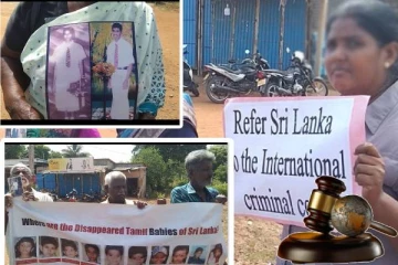 சர்வதேச நீதி கோரி வலிந்து காணாமல் ஆக்கப்பட்டோரின் உறவுகள் கவனயீர்ப்பு போராட்டம்
