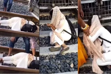 தண்டவாளத்தில் அயர்ந்து தூங்கிய பெண்... திடீரென வந்த ரயில்! அடுத்து நடந்தது என்ன?