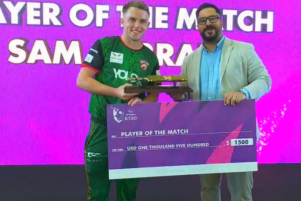 ILT20 தொடர் - முதல்முறையாக சாம்பியன் பட்டம் வென்ற சாம் கரனின் DV அணி | Sam Curran Desert Vibers Wom Maiden Ilt20 Cup