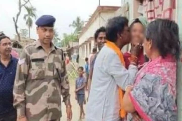 தேர்தல் பிரச்சாரத்தின் போது பெண்ணை முத்தமிட்ட BJP எம்.பி! சர்ச்சை சம்பவம்