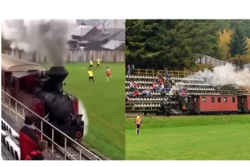 மைதானத்திற்குள் நுழைந்து செல்லும் நீராவி ரயில் - பின்னணியில் ஒளிந்திருக்கும் சுவாரசியம்!