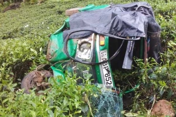 பள்ளத்தில் விழுந்து முச்சக்கரவண்டி விபத்து: நால்வர் படுகாயம்