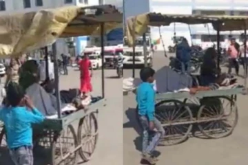 தள்ளுவண்டியில் படுத்திருந்த தந்தை! 3 கிலோ மீற்றர் தள்ளிச் சென்ற 6 வயது சிறுவன்