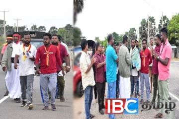 மன்னார் காற்றாலை போராட்டத்திற்கு ஆதரவு : முல்லை இளைஞர்களின் நடைபயணம் நிறைவு