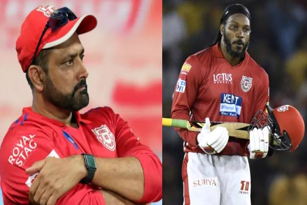 gayle in punjab with anil kumble