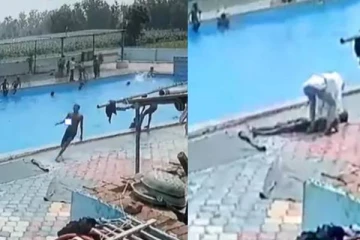 நீச்சல் குளத்தில் விளையாடிய சிறுவன்..வெளியே மயங்கி விழுந்து திடீர் பலி - ஷாக் வீடியோ!