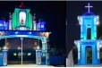 மன்னார் வாழ்க்கை பெற்றான் கண்டல் புனித நீக்கிலார் ஆலய நுழைவாயில் - அலங்கார வளைவு - புதிய மணிக்கோபுரம் திறந்து வைப்பு