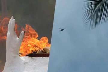 தமிழின அழிப்பை நினைவுகூர உணர்வுபூர்வமாக தயாராகும் தாயகம் : முல்லைத்தீவு நகரை நோட்டமிட்ட உலங்கு வானூர்தி