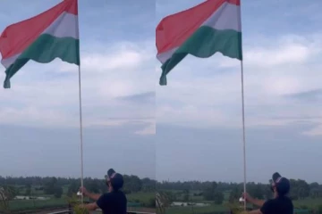 புகழ்பெற்ற தேசத்தின் சுதந்திர தினத்தில் வணக்கம் செலுத்துவோம்! கொடியேற்றிய இந்திய வீரரின் வீடியோ