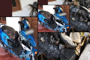 மட்டக்களப்பில் வீடொன்றில் தீ; மோட்டார் சைக்கிள் உட்பட பல பொருட்கள் தீக்கிரை