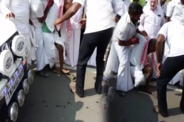 இபிஎஸ் பாதுகாப்பு வாகனம் மோதியதில் தொண்டர் ஒருவரின் கால் விரல் துண்டிப்பு