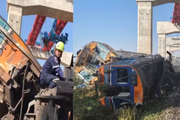 நாடொன்றில் பயங்கர விபத்து; ரயில் மீது விழுந்த பாரம்தூக்கி; பலர் உயிரிழப்பு | Accident In Thailand A Crane Fell Onto A Train
