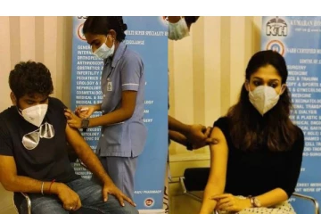 காதலனுடன் வந்து கொரோனா தடுப்பூசி போட்டுக் கொண்ட நடிகை நயன்தாரா! எங்கு தெரியுமா? வெளியான புகைப்படம்