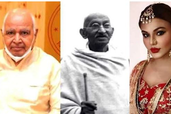 மகாத்மா காந்தியை விட  பெரிய ஆளுமை   நடிகை ராக்கி சாவந்த்தான்: பாஜக தலைவர் சர்ச்சை பேச்சு | Up Speaker Says Mahatma Gandhi Rakhi Sawant