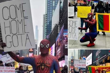 கோட்டாபயவை வீட்டுக்கு அழைக்கும் ஸ்பைடர் மேன்!  (Photo)