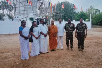 யாழில் அடாத்தாக அமைக்கப்பட்ட விகாரை நிகழ்வில் மாவிட்டபுரம் அறக்கட்டளையினர்!