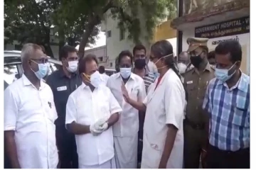 கொரோனா தடுப்பு நடவடிக்கைகளை நேரில் ஆய்வு செய்த அமைச்சர் சி.வெ.கணேசன்