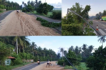 காவல்துறையினர் முற்றுகை : வீதியில் கொட்டப்பட்ட கொள்ளை மணல்